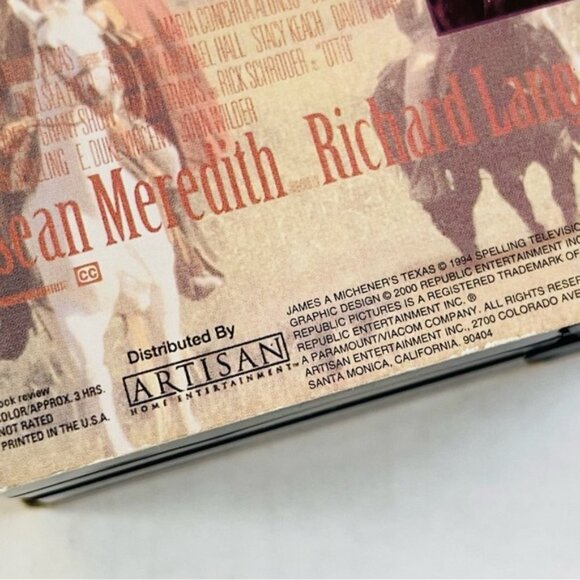 James A Michener Texas Movie VHS Color An Epic as the Land That Shaped It - Picture 4 of 5